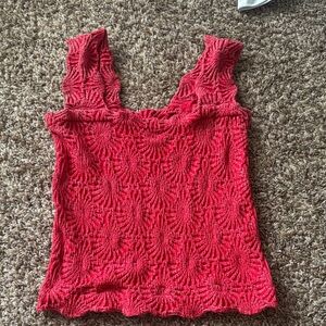 FP Movement by Free People Red Textured Tank Top